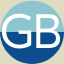 GB Galleri – abstrakte malerier i blå, gule og røde nuancer Logo